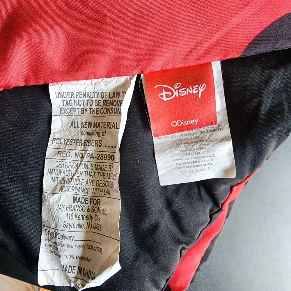 Disney Mickey Mouse Reversible Comforter Twin Red Mickey Face Print Modern 2020s